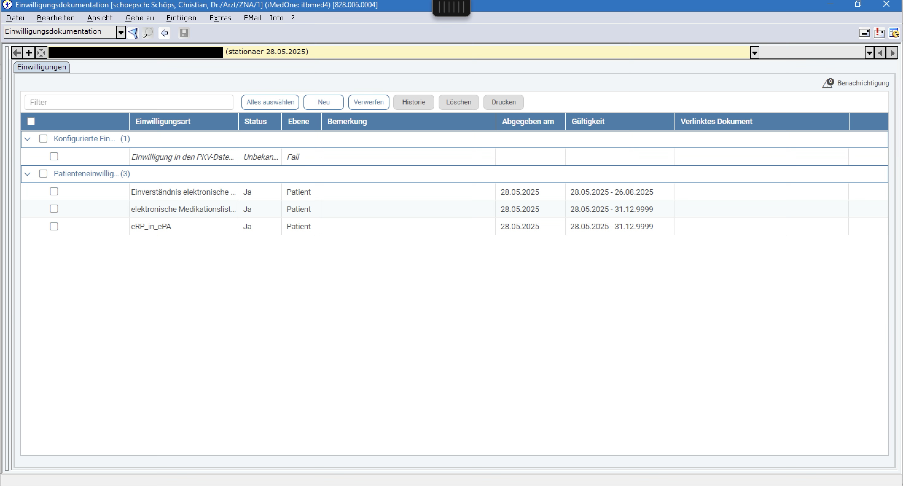Einwilligungsdokumentation im KIS